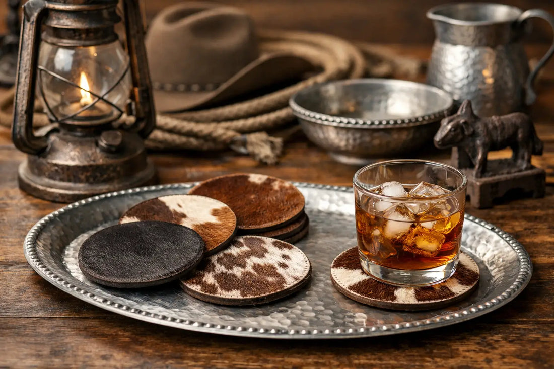 Cowhide Coasters Home Decor That Feels Western