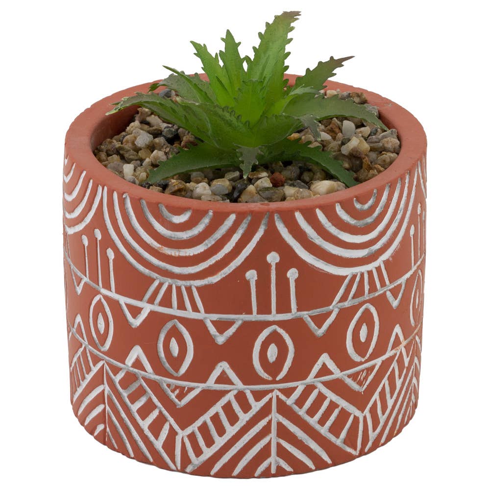 3.5" Tall Faux Terracotta Succulent Plant