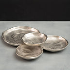 India Handicrafts Inc - Silver Textured 4-Plate Cluster Dish