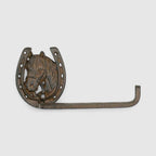 Horse Head and Horseshoe Tissue Holder, Western Cast Iron, 9.3"