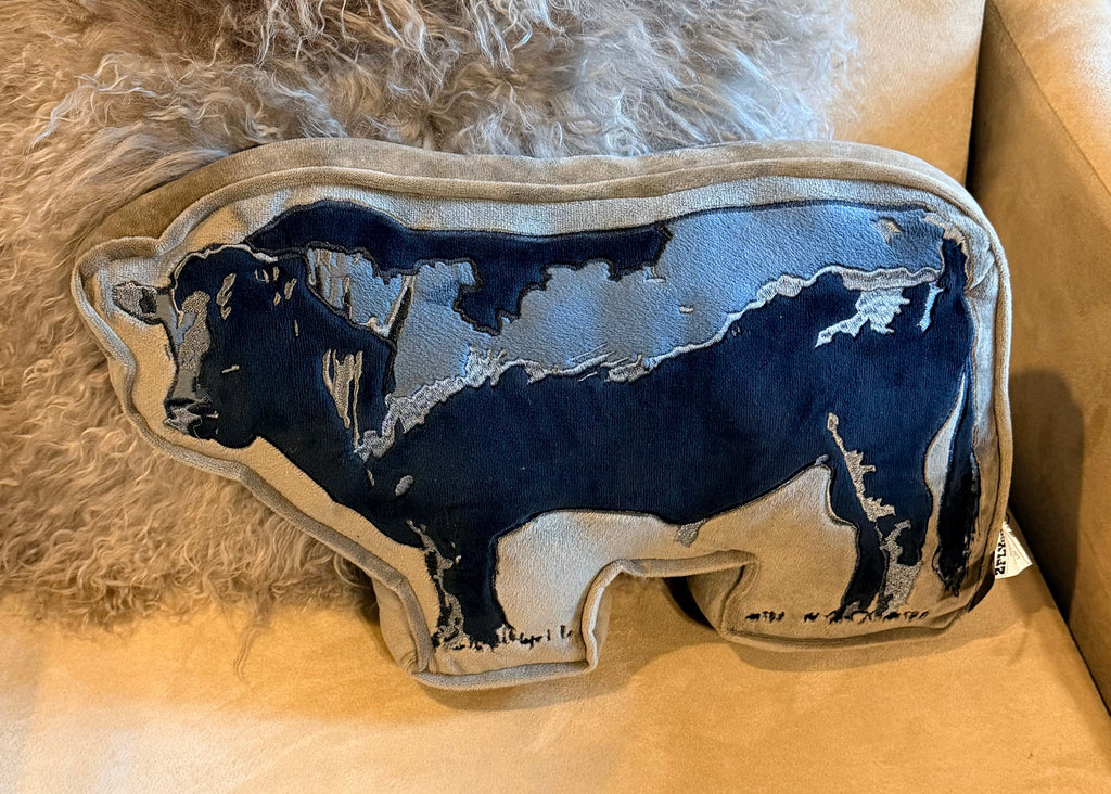 Cattle Talk Black Angus cow pillow, western ranch style home decor in stock
