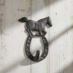 Horseshoe Wall Hook, Cast Iron for Coats, Hats or Leashes, 5.7"