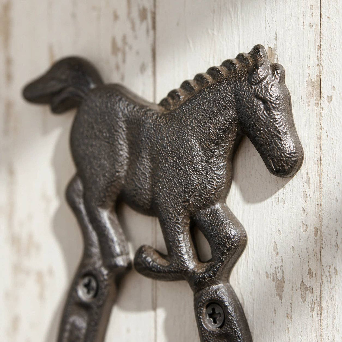 Horseshoe Wall Hook, Cast Iron for Coats, Hats or Leashes, 5.7"