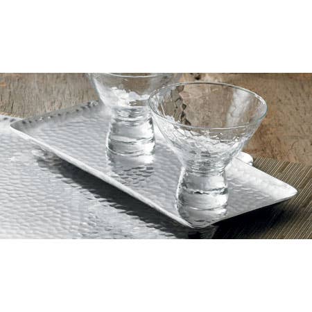 Hammered Rectangle Plate - Silver