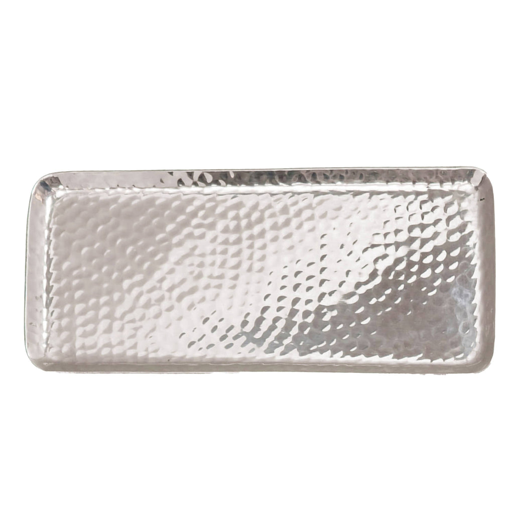 Hammered Rectangle Plate - Silver