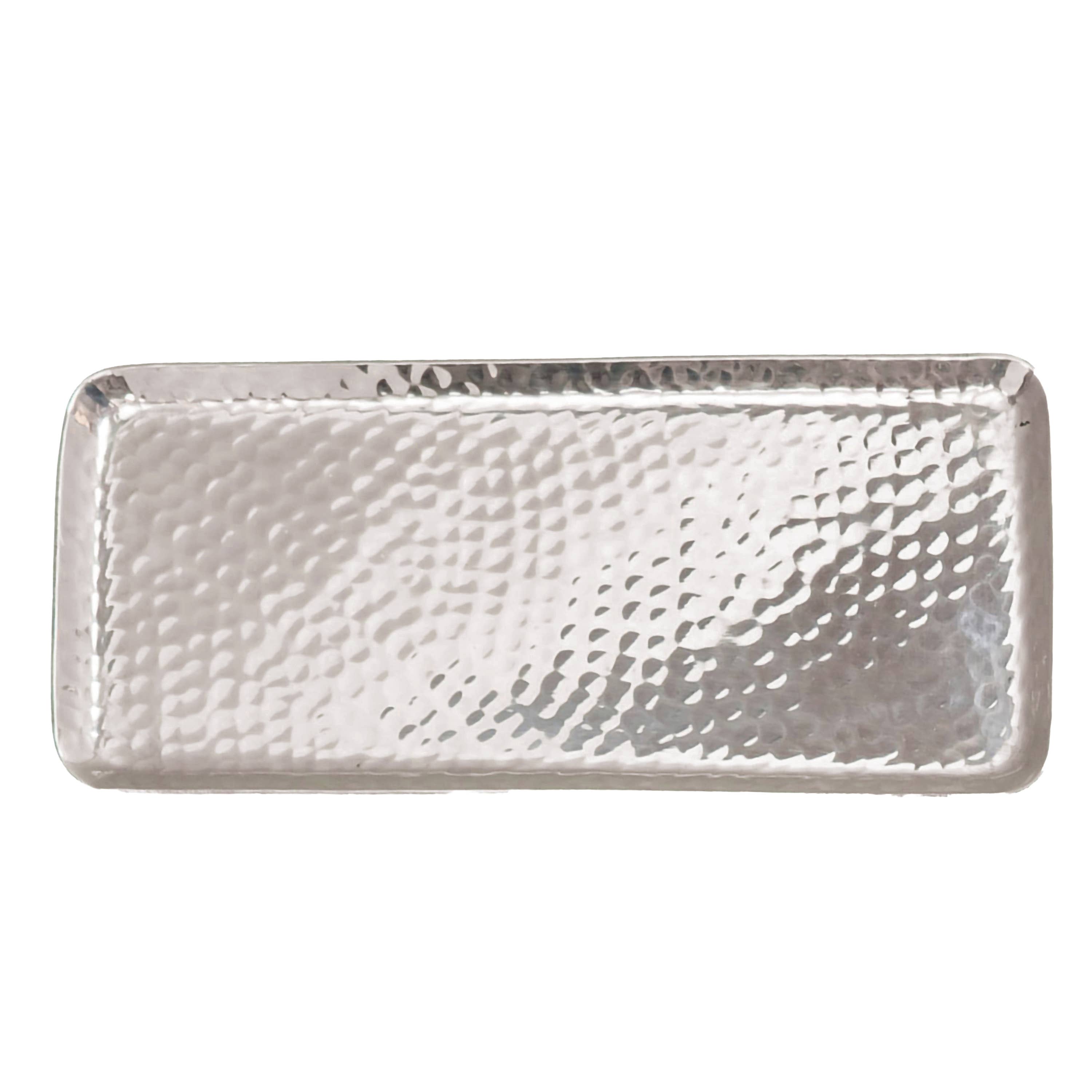 Hammered Rectangle Plate - Silver