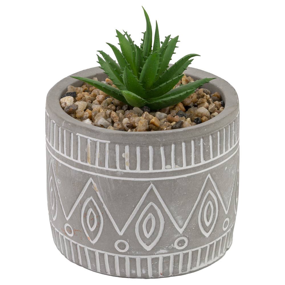 3.5" Tall Faux Grey Succulent Plant
