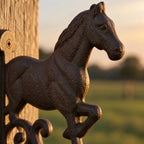 Horse Doorbell, Cast Iron Farmhouse Porch Bell and Chime, 9.8"