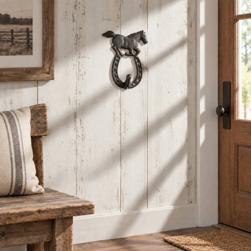 Horseshoe Wall Hook, Cast Iron for Coats, Hats or Leashes, 5.7"