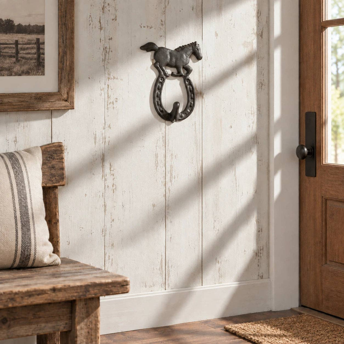 Horseshoe Wall Hook, Cast Iron for Coats, Hats or Leashes, 5.7"