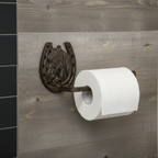 Horse Head and Horseshoe Tissue Holder, Western Cast Iron, 9.3"