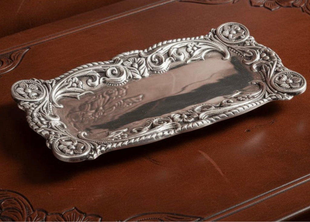 SILVER CONCHO SERVING TRAY