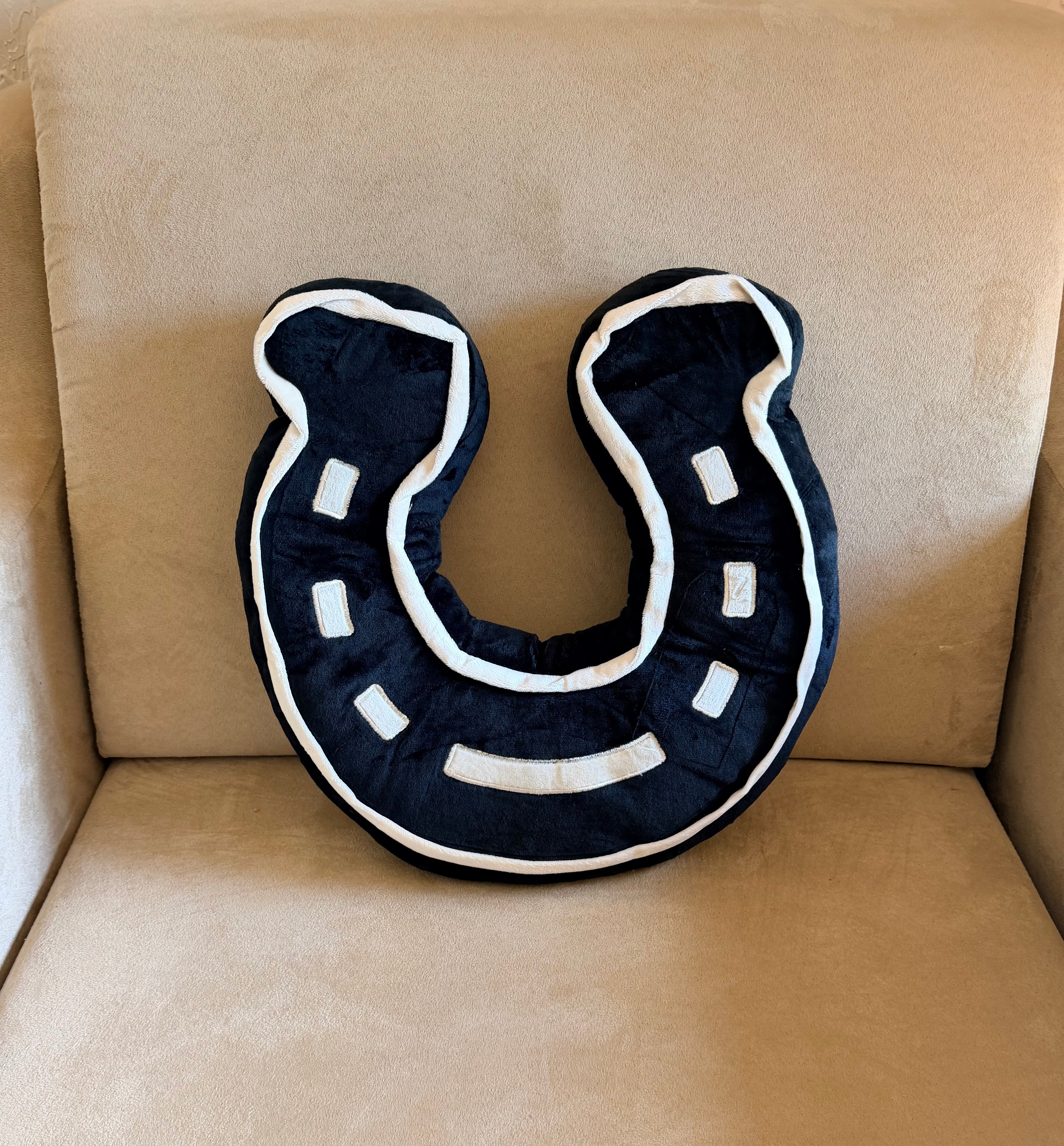 LUCKY HORSE SHOE PILLOW (black)
