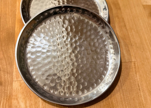 ALUMINUM 5” DRINK COASTER (HAMMERED TEXTURE FINISH)