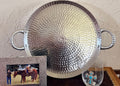19” HAMMERED ALUMINUM TRAY ROUND SCALLOPED EDGE