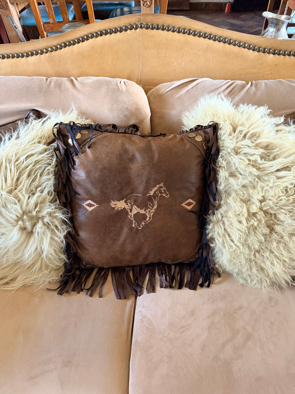 Embroidered Horse pillow