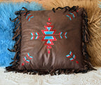 WESTERN AZTEC FRINGED PILLOW