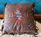 WESTERN AZTEC FRINGED PILLOW