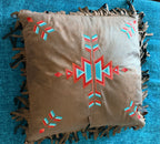 WESTERN AZTEC FRINGED PILLOW