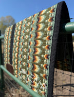 Em Custom Show Pads Sage Brush, black, army green, sage & rust tones, western show pad in stock lifestyle 