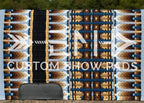 Em Custom Show Pads The Pilsner, black, chocolate, honey & baby blue tones, western show pad in stock 
