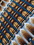 Em Custom Show Pads The Pilsner, black, chocolate, honey & baby blue tones, western show pad in stock detail 
