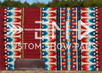Em Custom Show Pads Liquid Dynamite, brick red, aqua, turquoise & ocean blue tones, western show pad in stock 