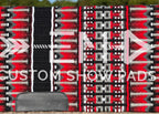 Em Custom Show Pads Bad Blood, black, white, grey & red tones, western show pad in stock 
