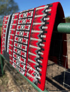 Em Custom Show Pads Bad Blood, black, white, grey & red tones, western show pad in stock lifestyle 