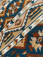 Em Custom Ranch Pads The Teal Deal, teal, cream, honey, sand, rust & ashy denim tones, western ranch pad in stock detail