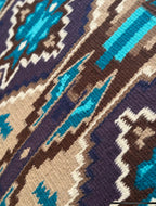 Em Custom Ranch Pads Midnight Mesa, eggplant, dark indigo purple, cream, brown, sand, taupe & bright aqua tones, western ranch pad in stock detail
