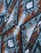 Em Custom Ranch Pads Forever In Blue Navy Border, navy, royal blue, white, cream & tan tones, western ranch pad in stock detail