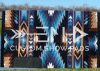 Em Custom Ranch Pads Nightfall, black, white, midnight blue, denim blue, medium blue, chocolate brown & tan tones, western ranch pad in stock
