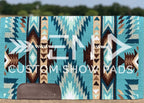 Em Custom Ranch Pads Mountain Air, soft turquoise, soft teal, pastel aqua, white, espresso brown, brown, taupe & tan tones, western ranch pad in stock