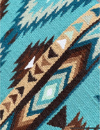 Em Custom Ranch Pads Mountain Air, soft turquoise, soft teal, pastel aqua, white, espresso brown, brown, taupe & tan tones, western ranch pad in stock detail