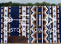 Em Custom Ranch Pads The Norman, midnight, periwinkle, baby blue, white, chocolate, caramel & sand tones, western ranch pad in stock