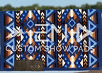 Em Custom Ranch Pads The Next Best Thing, royal blue, white, electric blue, sky blue, black, brown & buckskin tones, western ranch pad in stock