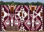 Em Custom Ranch Pads Pretty Little Poison, plum, raspberry, lavender, mauve, white, brown, caramel & buckskin tones, western ranch pad in stock
