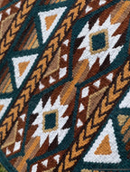 Em Custom Ranch Pads Teal Cheetah, dark teal, espresso, white, caramel, tan, sand, taupe & brown tones, western ranch pad in stock detail
