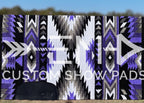 Em Custom Ranch Pads Maleficent, black, white, charcoal, light grey, royal purple & bright lavender tones, western ranch pad in stock