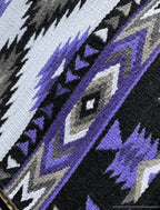 Em Custom Ranch Pads Maleficent, black, white, charcoal, light grey, royal purple & bright lavender tones, western ranch pad in stock detail