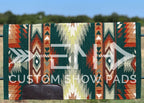 Em Custom Ranch Pads High Desert, forest green, sage, pistachio, key lime, tan, buckskin, rust & brown tones, western ranch pad in stock