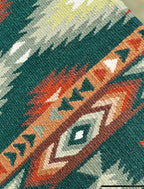 Em Custom Ranch Pads High Desert, forest green, sage, pistachio, key lime, tan, buckskin, rust & brown tones, western ranch pad in stock detail