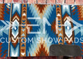Em Custom Wild West, denim blue, sky blue, niagara blue, rust, white, brown, buckskin & sand tones, western ranch pad #1