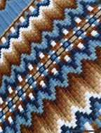 Em Custom Show Pads Aspen, periwinkle, sky blue & chocolate tones, western show pad in stock detail 
