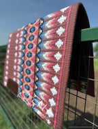 Em Custom Show Pads Mauvelous, mauve, pink & midnight blue tones, western show pad in stock lifestyle 