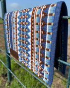 Em Custom Show Pads The Goods W/Rust, midnight blue, rust & sky blue tones, western show pad in stock lifestyle 