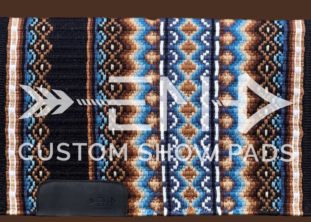 Em Custom Show Pads Amarillo Sky, black, white, sand & blue tones, western show pad in stock 
