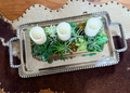 RECTANGLE ALUMINUM BEADED TRAY(with handles)