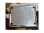 RECTANGLE SCALLOPED ALUMINUM BEADED TRAY
